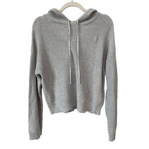 525 America Hooded Pullover Sweater Women XS Gray Cozy Knit Staple Relaxed Fall